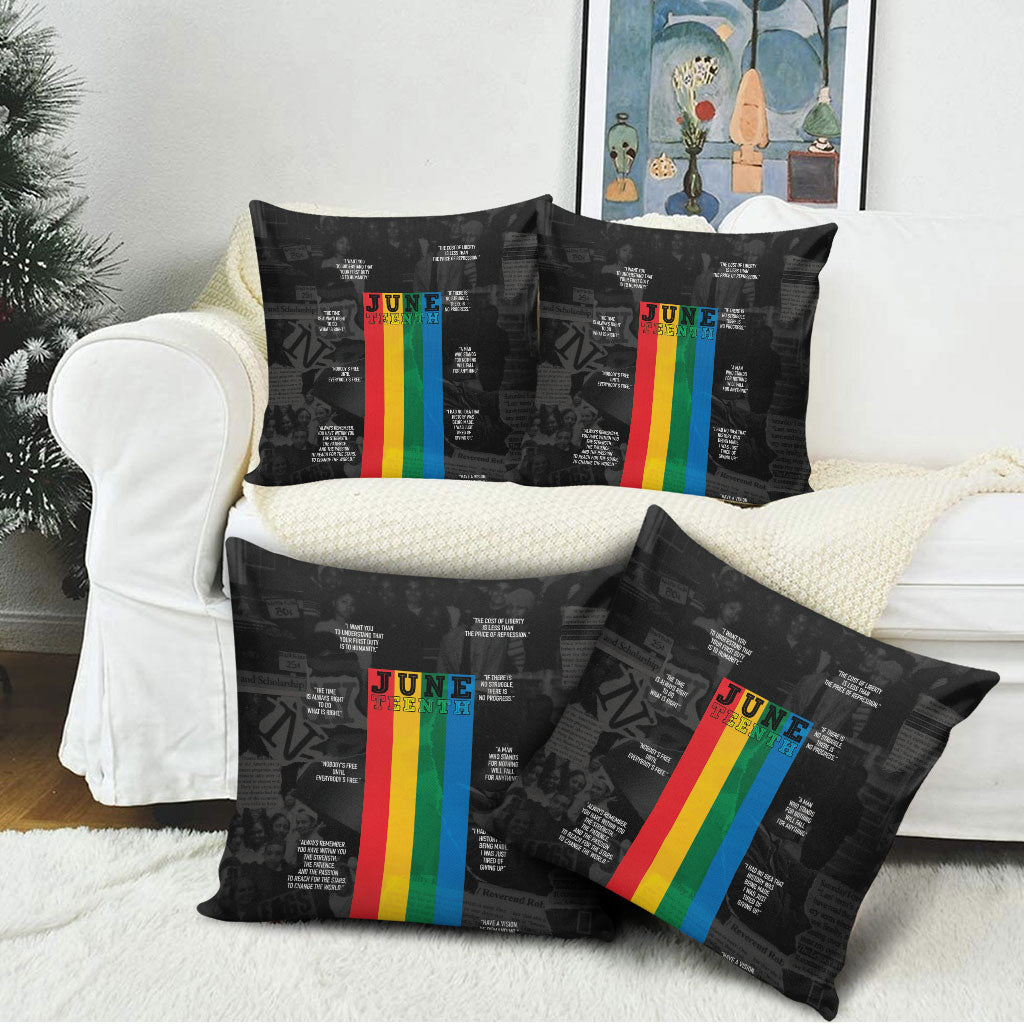 Juneteenth 2026 Black History Pillow Cover Freedom Quotes Collage
