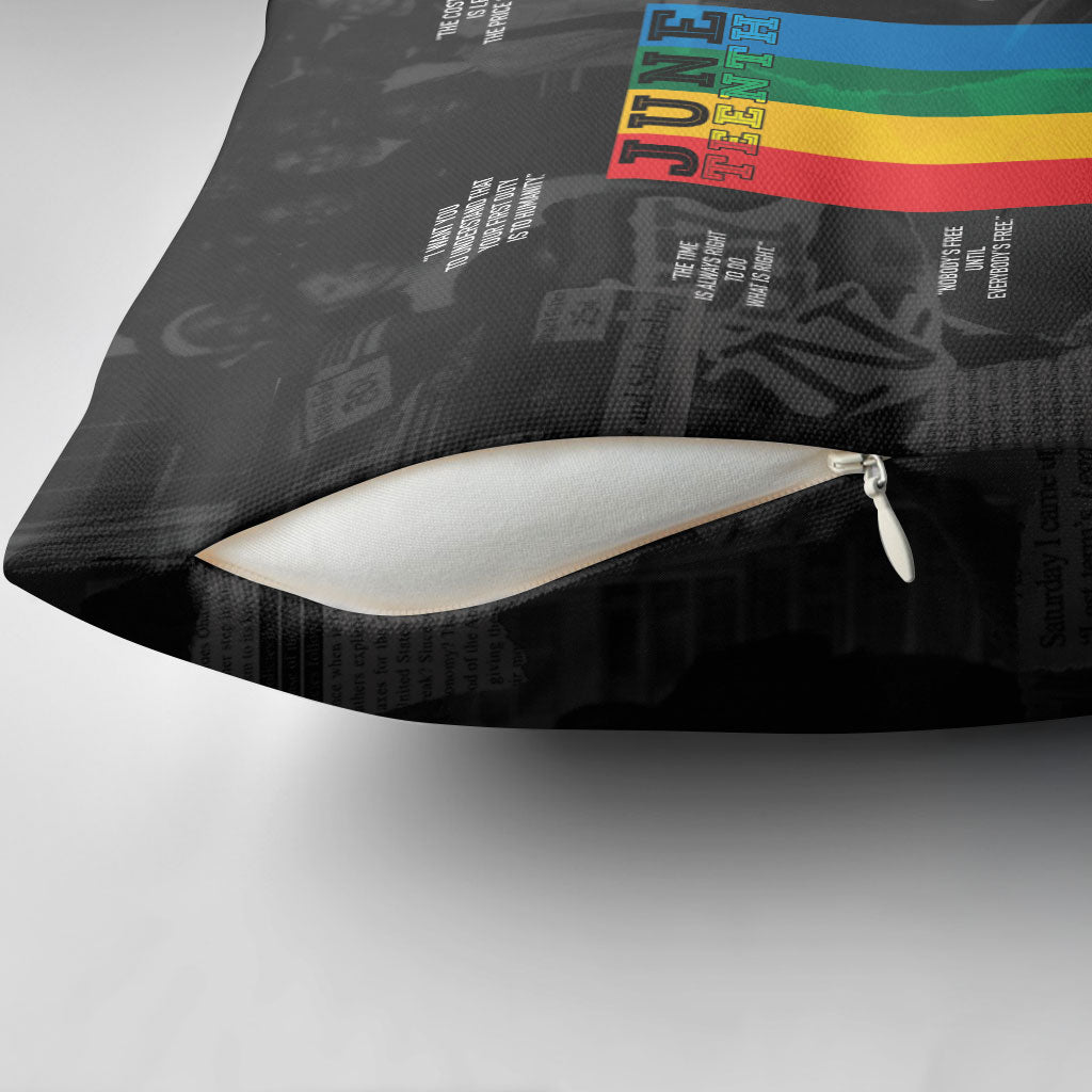 Juneteenth 2026 Black History Pillow Cover Freedom Quotes Collage