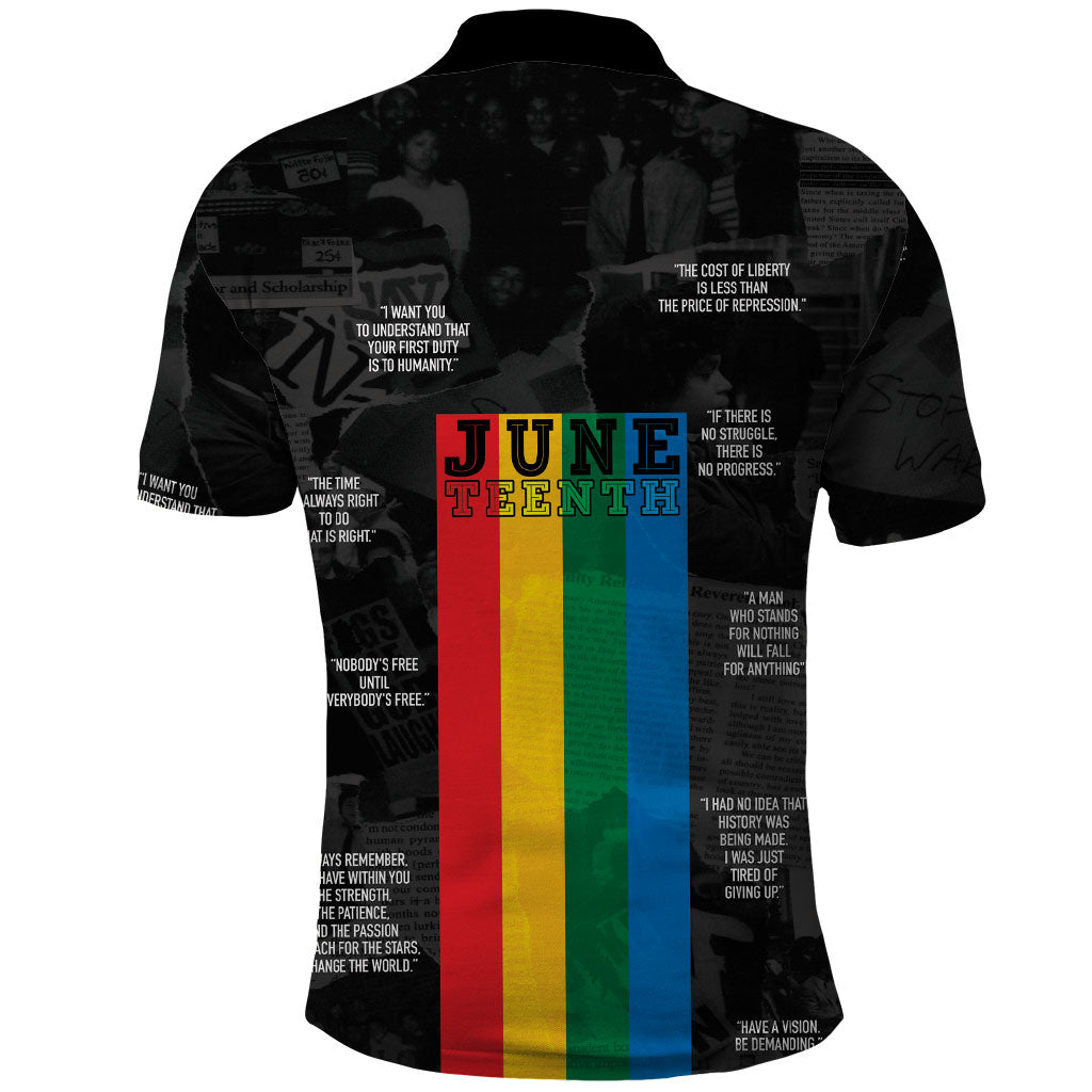 Juneteenth 2026 Black History Polo Shirt Freedom Quotes Collage