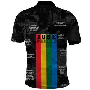 Juneteenth 2026 Black History Polo Shirt Freedom Quotes Collage