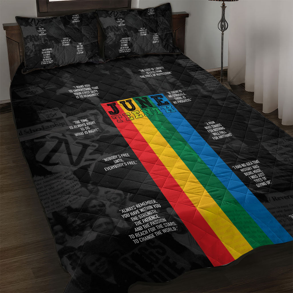 Juneteenth 2026 Black History Quilt Bed Set Freedom Quotes Collage