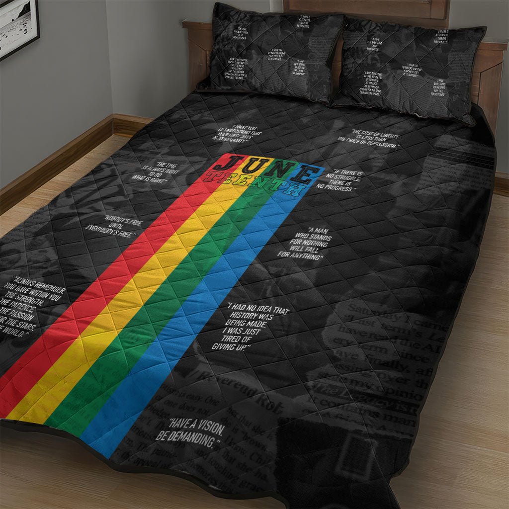 Juneteenth 2026 Black History Quilt Bed Set Freedom Quotes Collage