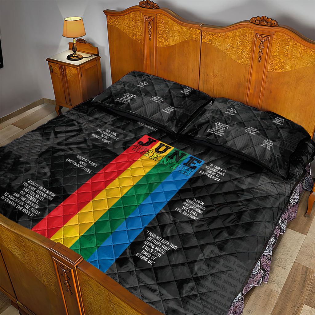 Juneteenth 2026 Black History Quilt Bed Set Freedom Quotes Collage