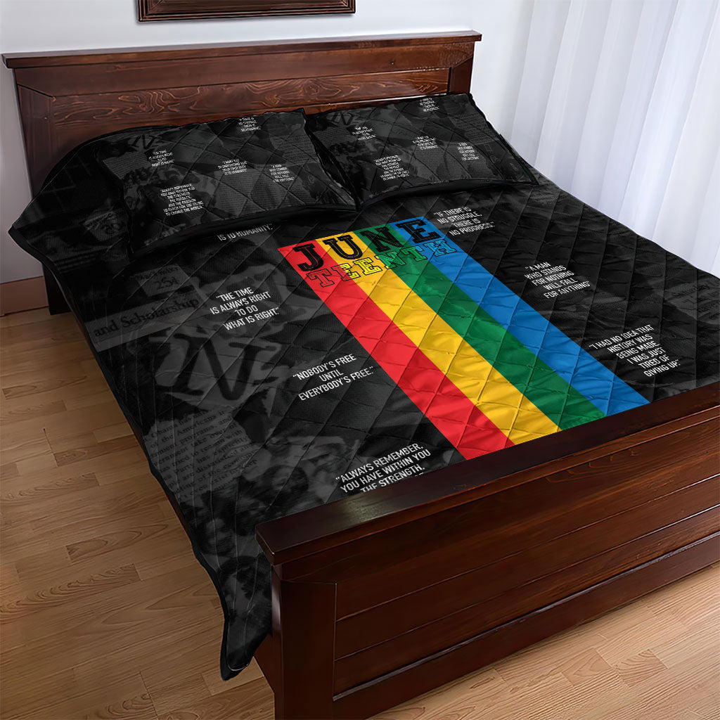 Juneteenth 2026 Black History Quilt Bed Set Freedom Quotes Collage