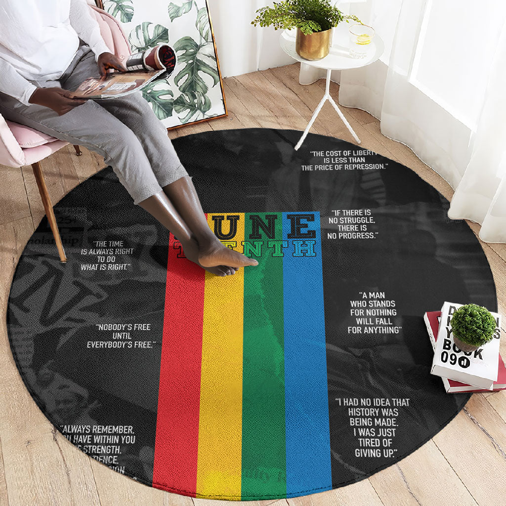 Juneteenth 2026 Black History Round Carpet Freedom Quotes Collage