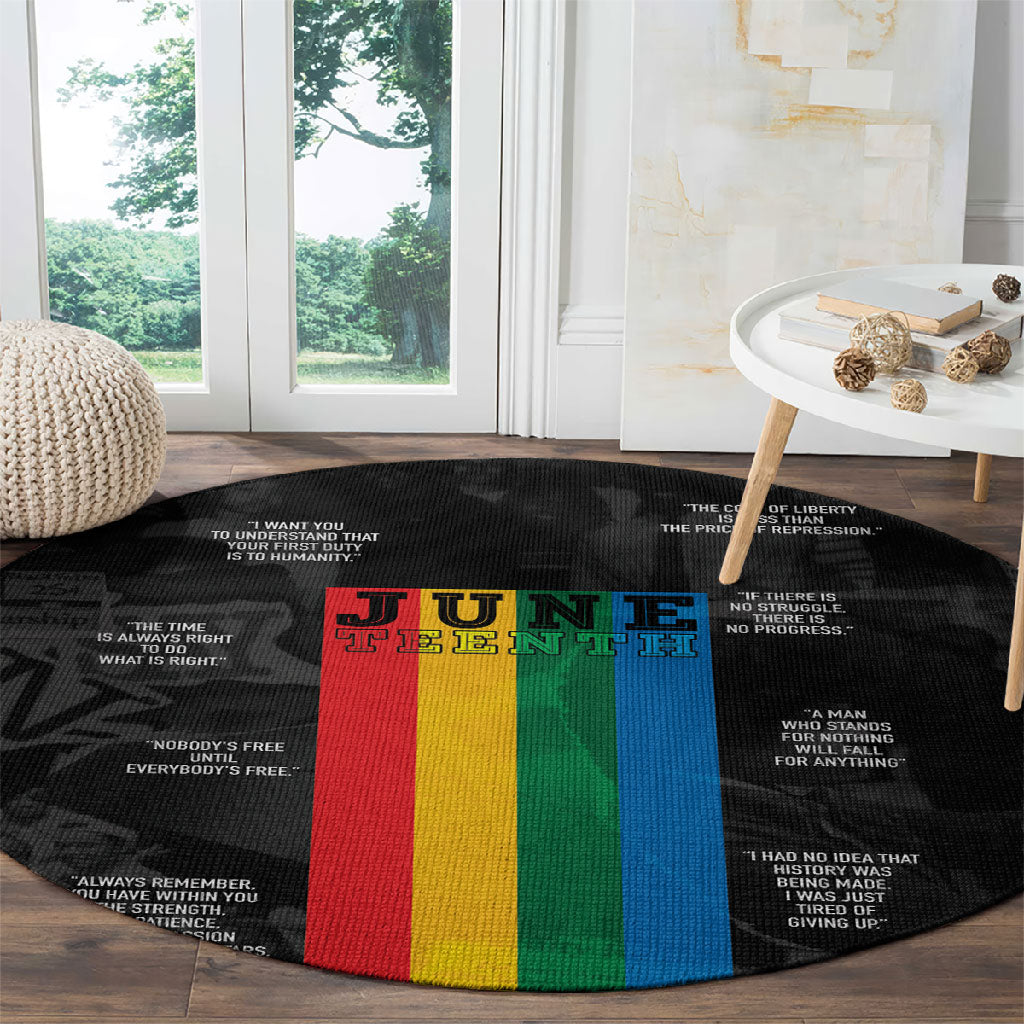 Juneteenth 2026 Black History Round Carpet Freedom Quotes Collage