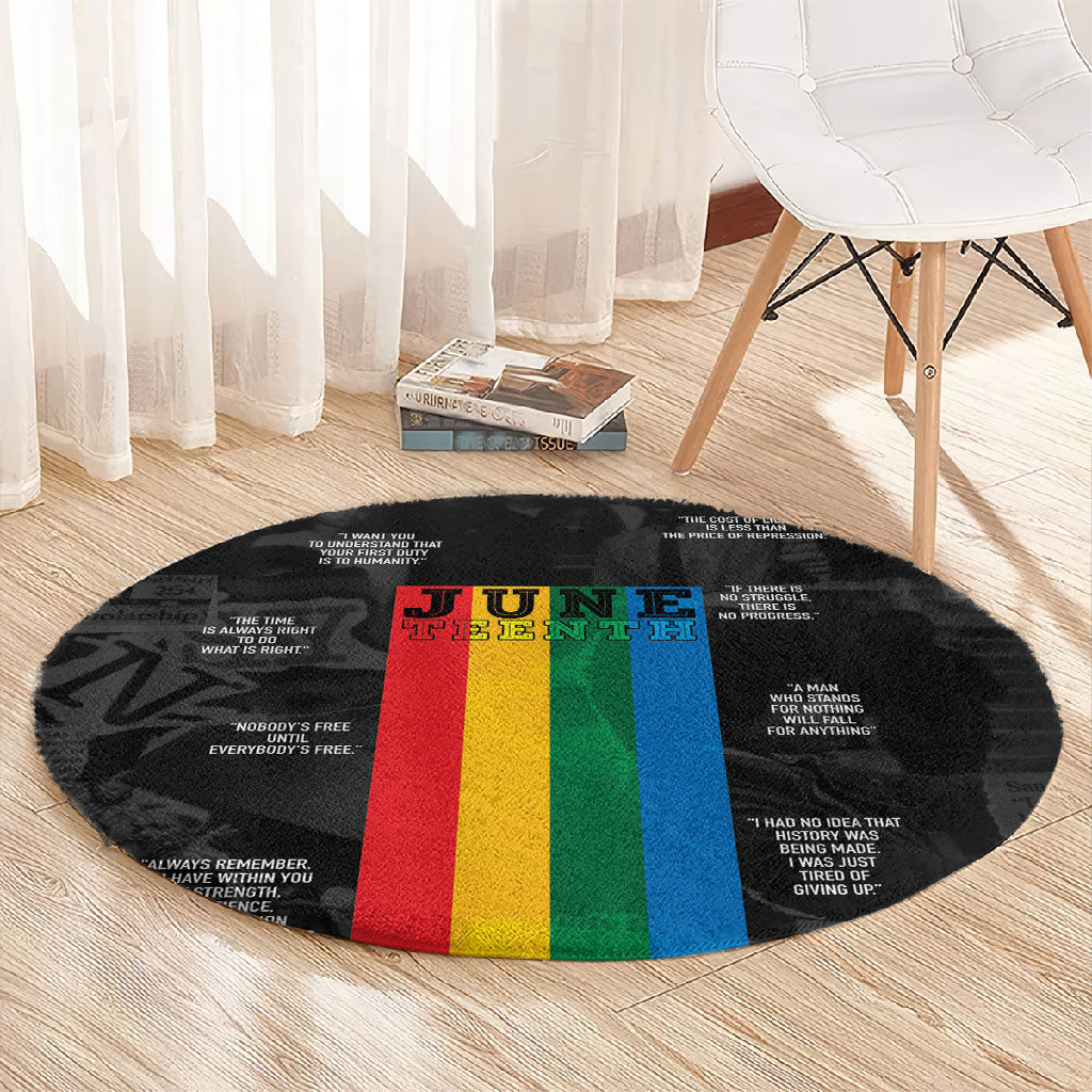 Juneteenth 2026 Black History Round Carpet Freedom Quotes Collage