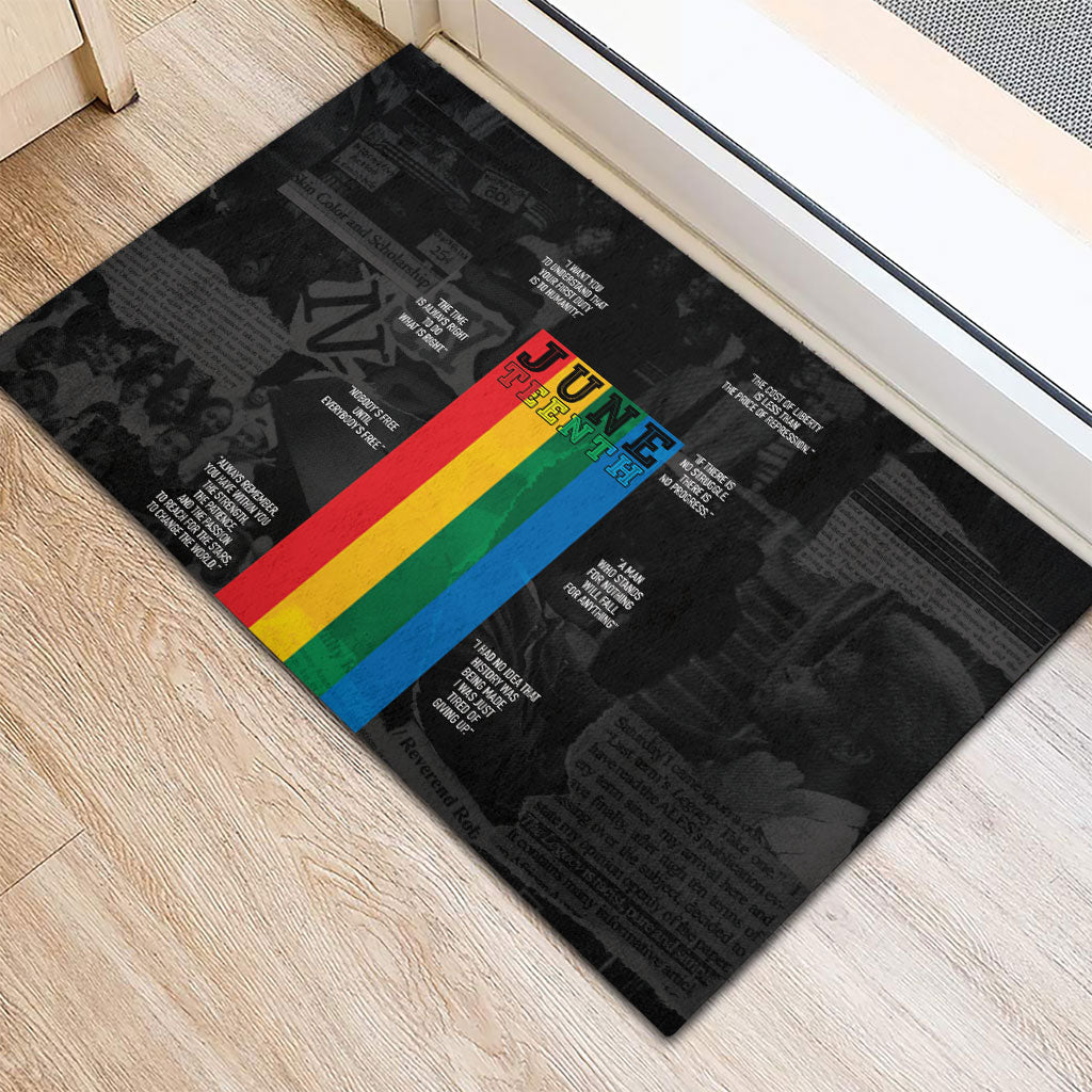 Juneteenth 2026 Black History Rubber Doormat Freedom Quotes Collage