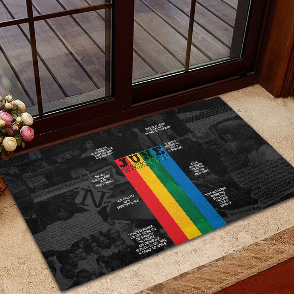 Juneteenth 2026 Black History Rubber Doormat Freedom Quotes Collage