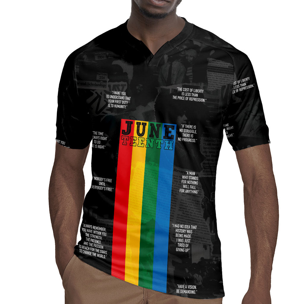 Juneteenth 2026 Black History Rugby Jersey Freedom Quotes Collage