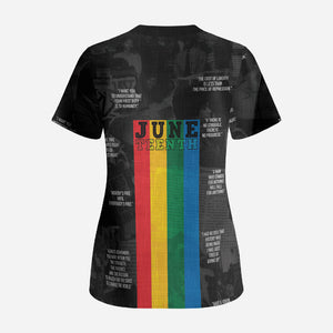 Juneteenth 2026 Black History Scrub Top Freedom Quotes Collage