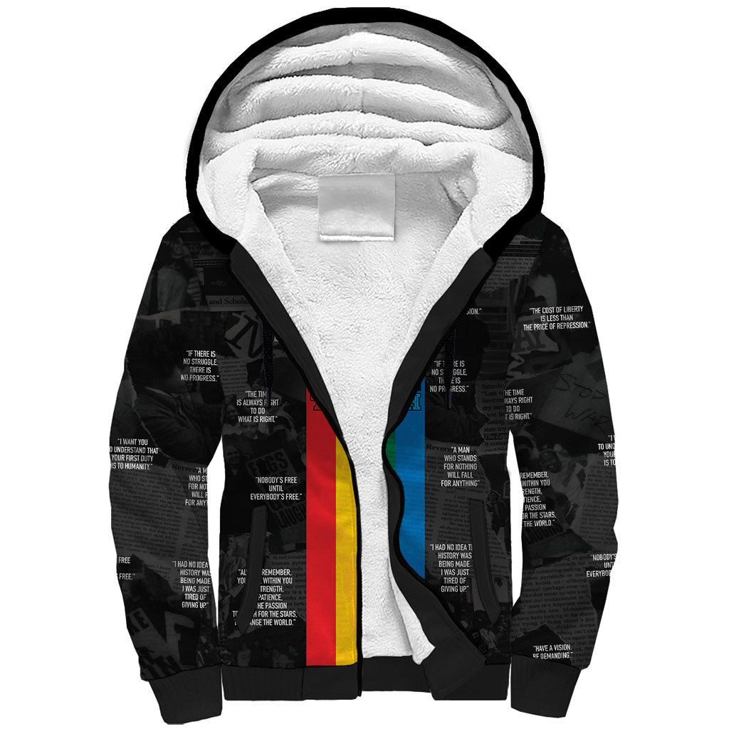 Juneteenth 2026 Black History Sherpa Hoodie Freedom Quotes Collage