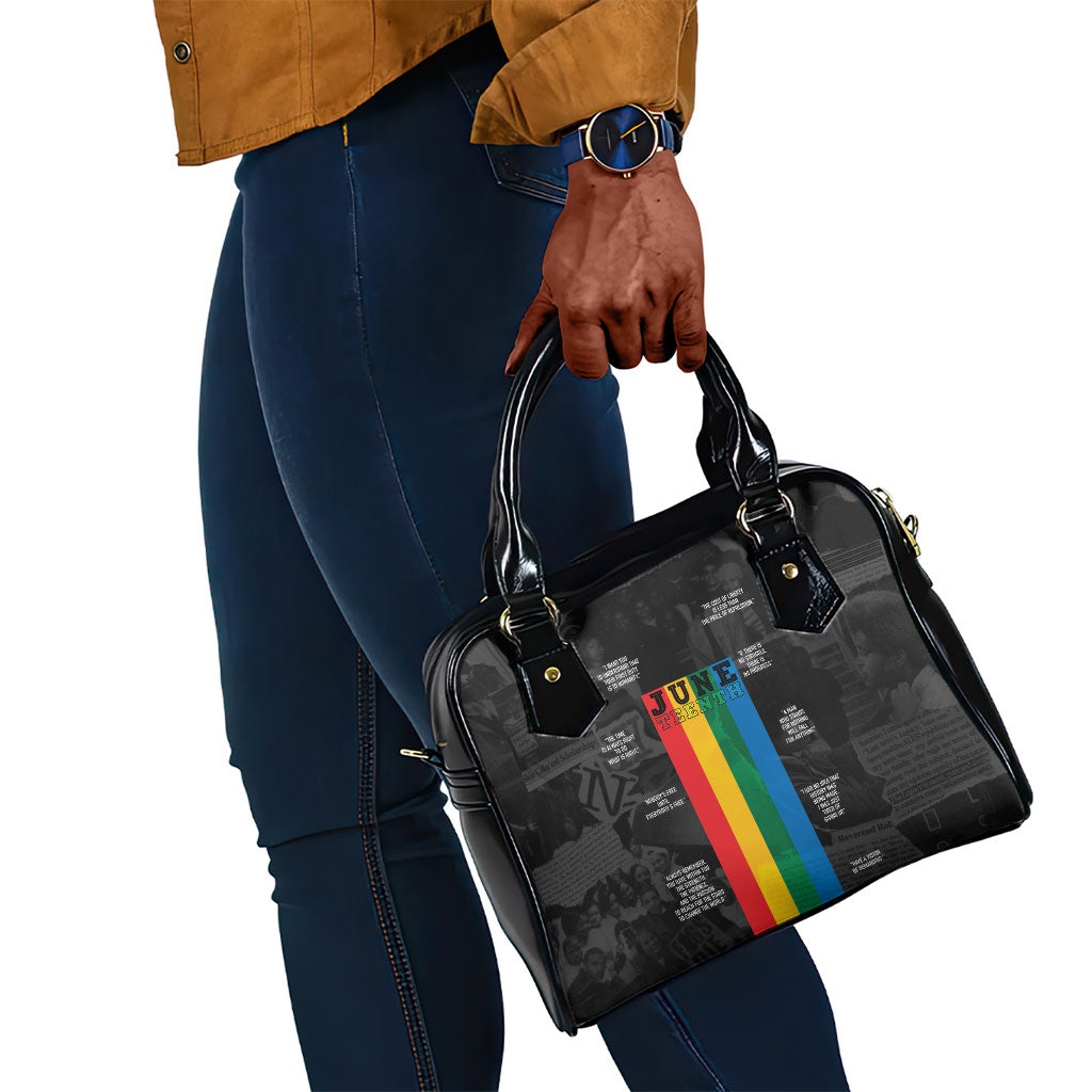 Juneteenth 2026 Black History Shoulder Handbag Freedom Quotes Collage