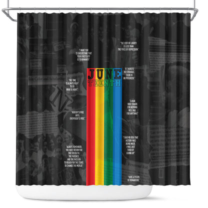 Juneteenth 2026 Black History Shower Curtain Freedom Quotes Collage