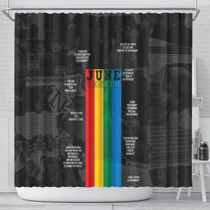 Juneteenth 2026 Black History Shower Curtain Freedom Quotes Collage