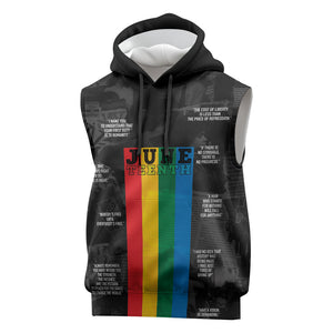 Juneteenth 2026 Black History Sleeveless Hoodie Freedom Quotes Collage