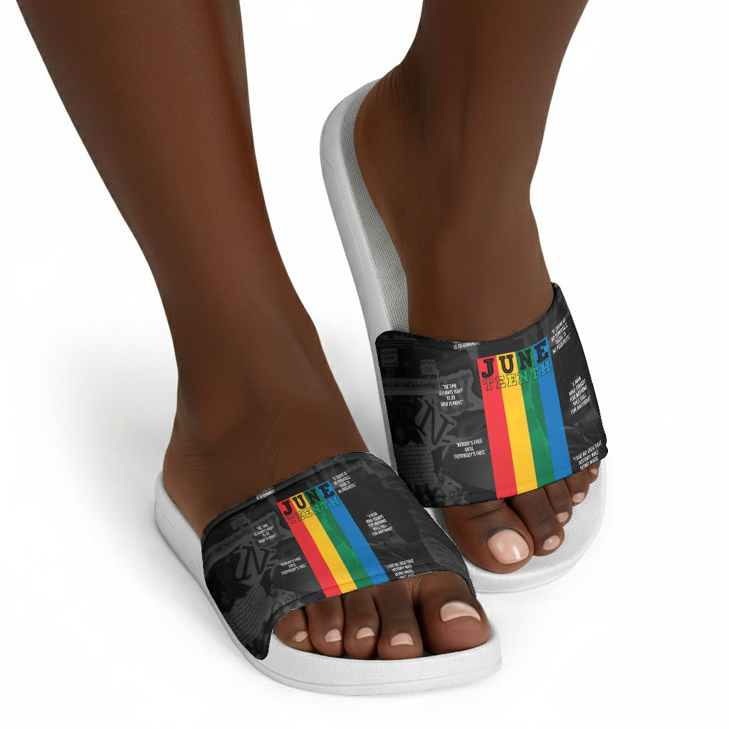 Juneteenth 2026 Black History Slide Sandals Freedom Quotes Collage