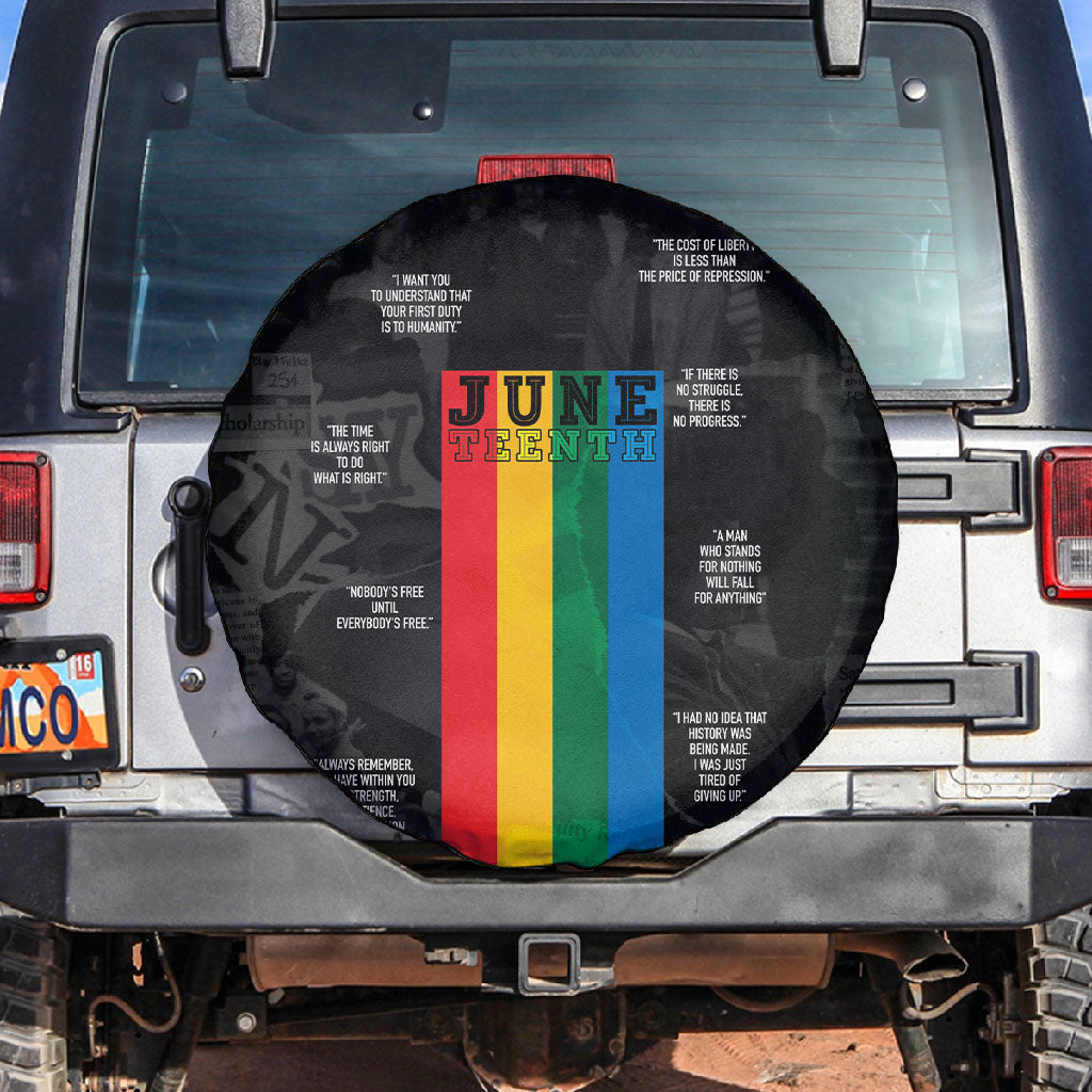 Juneteenth 2026 Black History Spare Tire Cover Freedom Quotes Collage