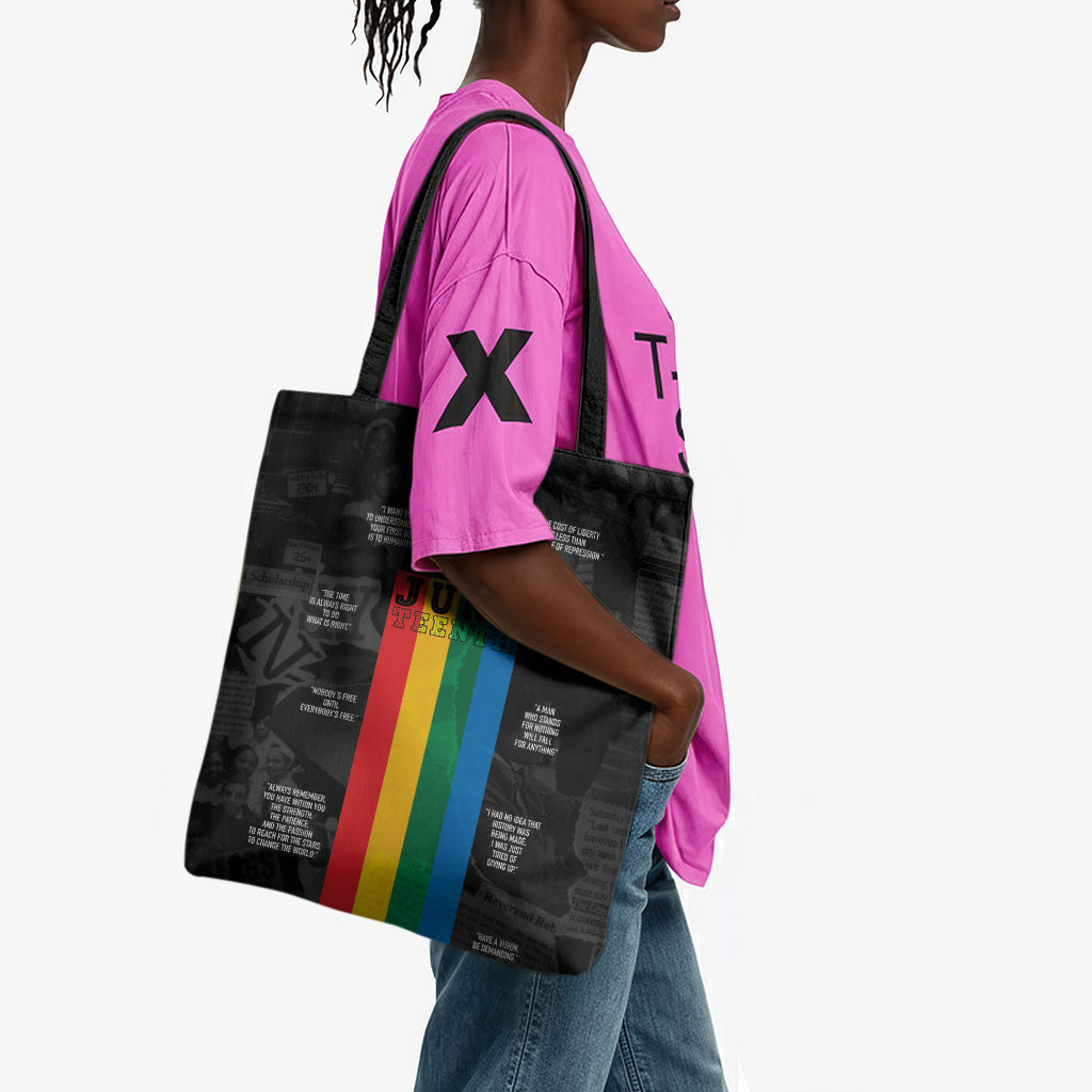 Juneteenth 2026 Black History Tote Bag Freedom Quotes Collage