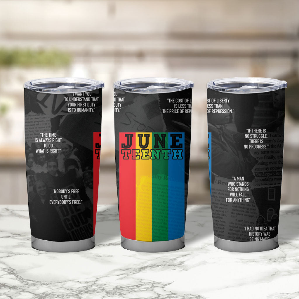 Juneteenth 2026 Black History Tumbler Cup Freedom Quotes Collage