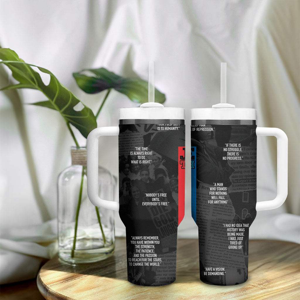 Juneteenth 2026 Black History Tumbler With Handle Freedom Quotes Collage
