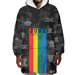 Juneteenth 2026 Black History Wearable Blanket Hoodie Freedom Quotes Collage