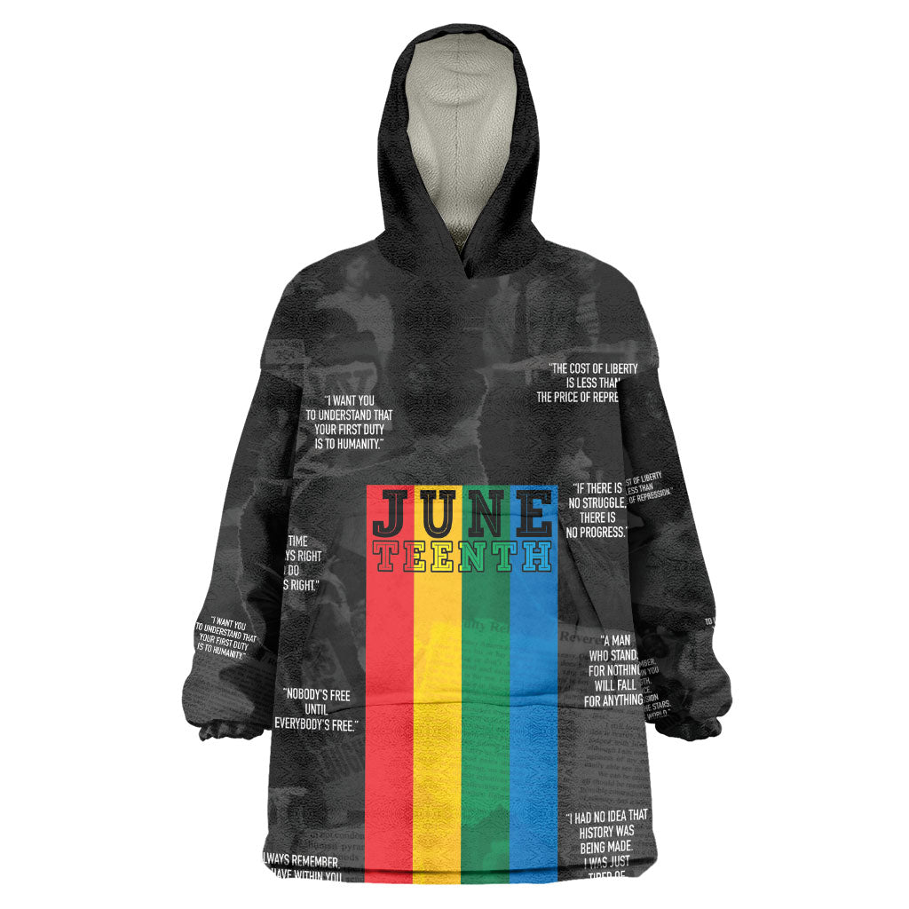Juneteenth 2026 Black History Wearable Blanket Hoodie Freedom Quotes Collage