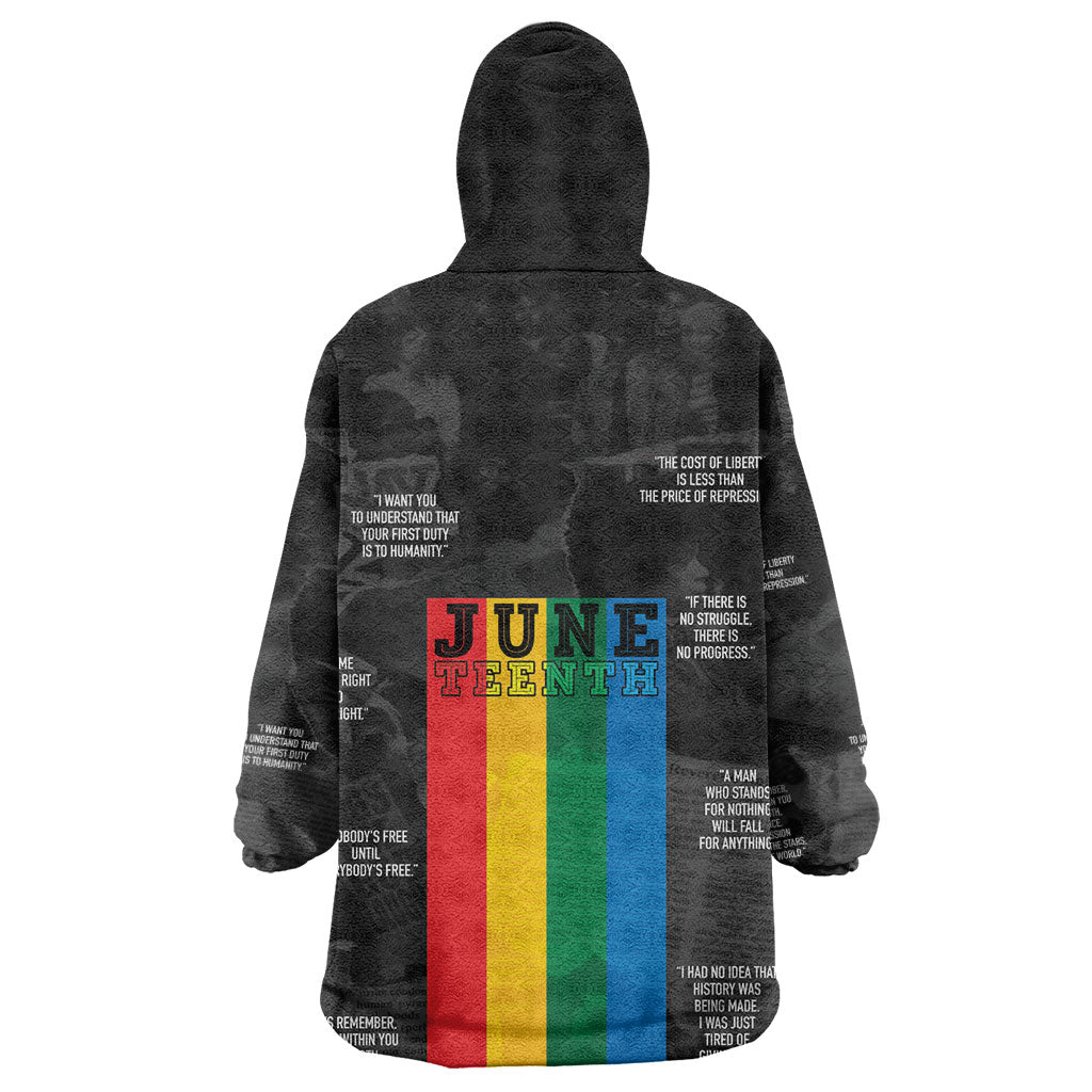 Juneteenth 2026 Black History Wearable Blanket Hoodie Freedom Quotes Collage