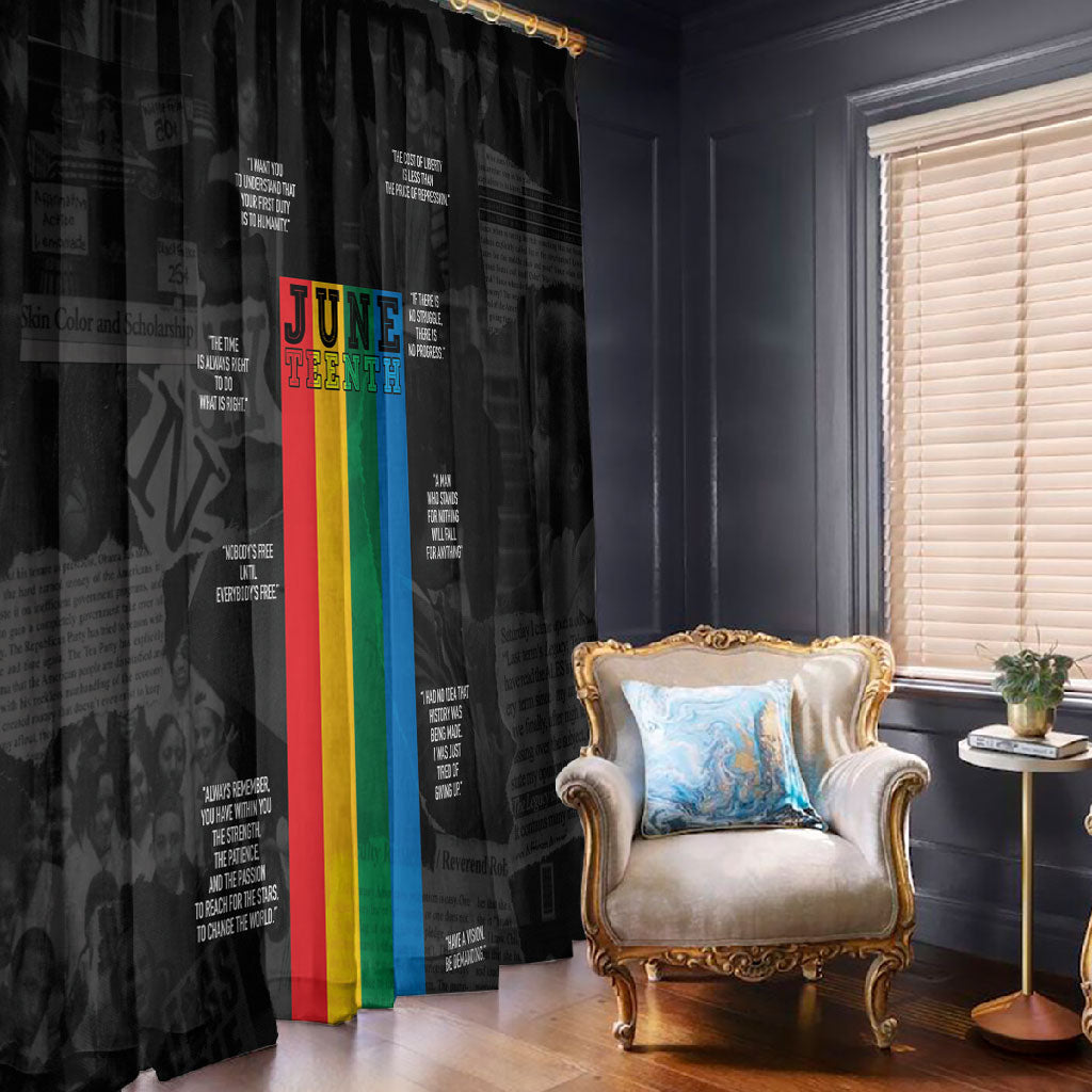 Juneteenth 2026 Black History Window Curtain Freedom Quotes Collage