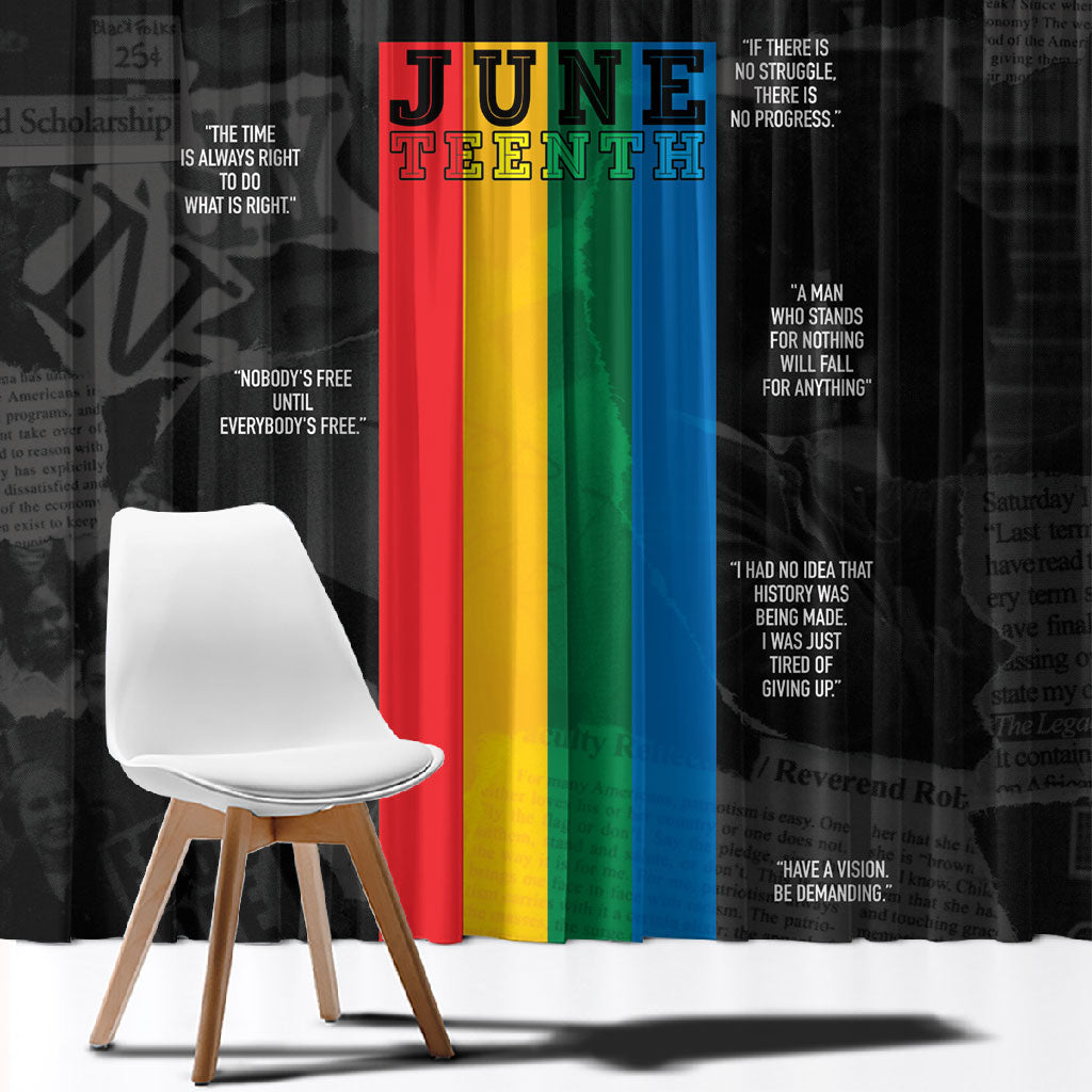 Juneteenth 2026 Black History Window Curtain Freedom Quotes Collage