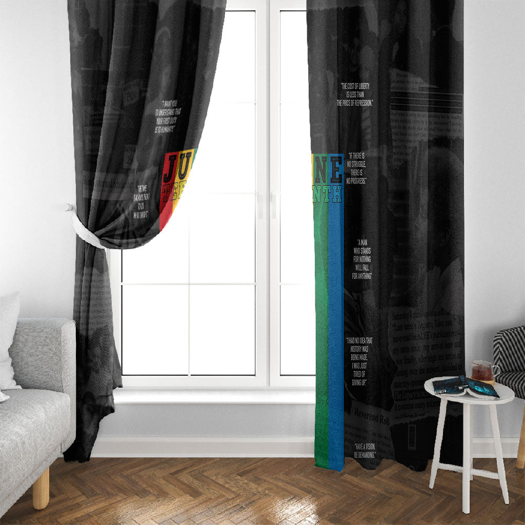 Juneteenth 2026 Black History Window Curtain Freedom Quotes Collage