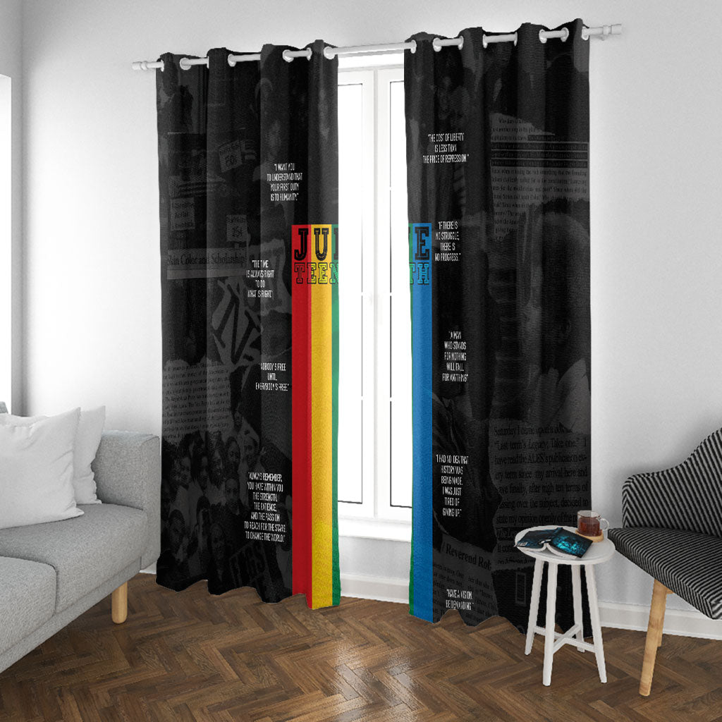 Juneteenth 2026 Black History Window Curtain Freedom Quotes Collage