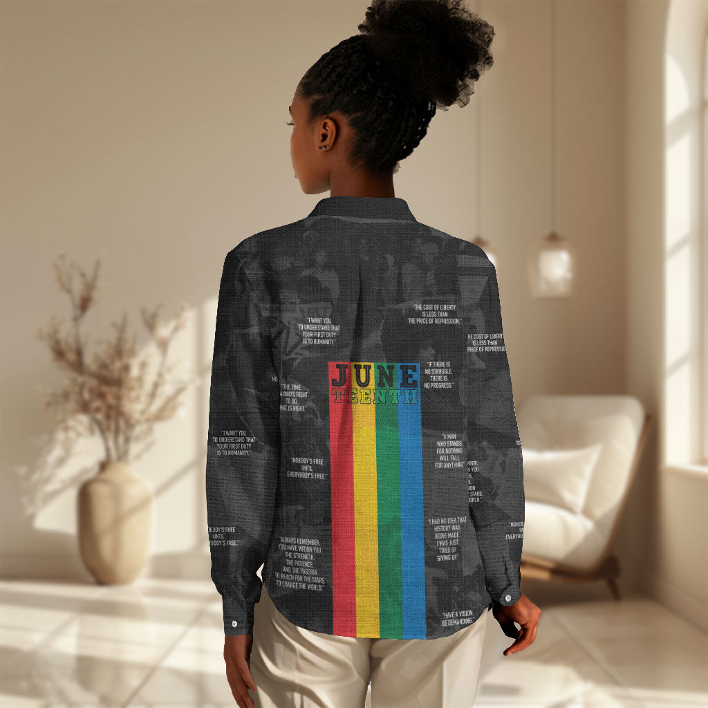 Juneteenth 2026 Black History Women Casual Shirt Freedom Quotes Collage