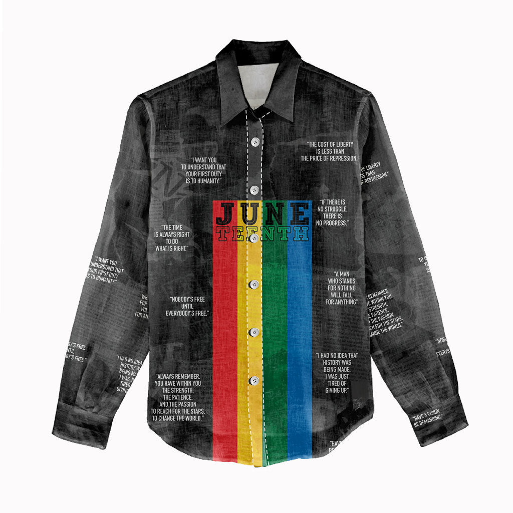 Juneteenth 2026 Black History Women Casual Shirt Freedom Quotes Collage