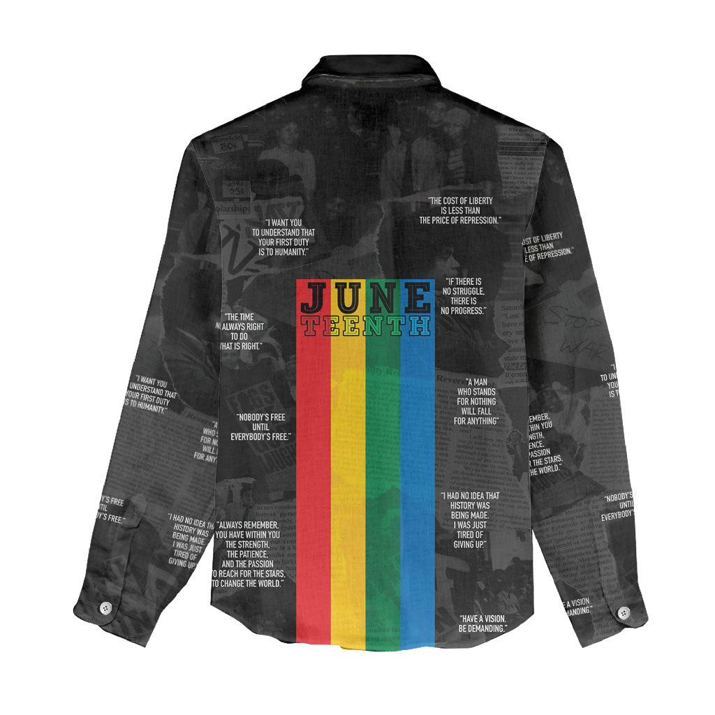 Juneteenth 2026 Black History Women Casual Shirt Freedom Quotes Collage