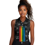 Juneteenth 2026 Black History Women Sleeveless Polo Shirt Freedom Quotes Collage