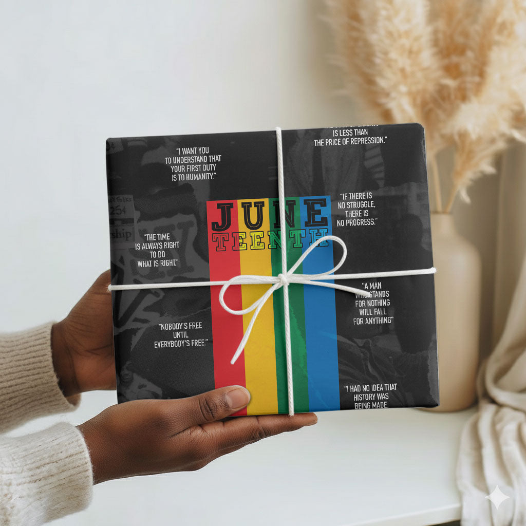 Juneteenth 2026 Black History Wrapping Paper Freedom Quotes Collage
