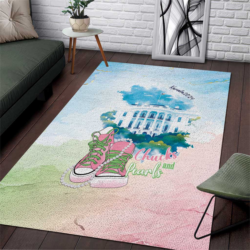 Chucks N Pearls 2024 Area Rug Pink Green Rocking The World