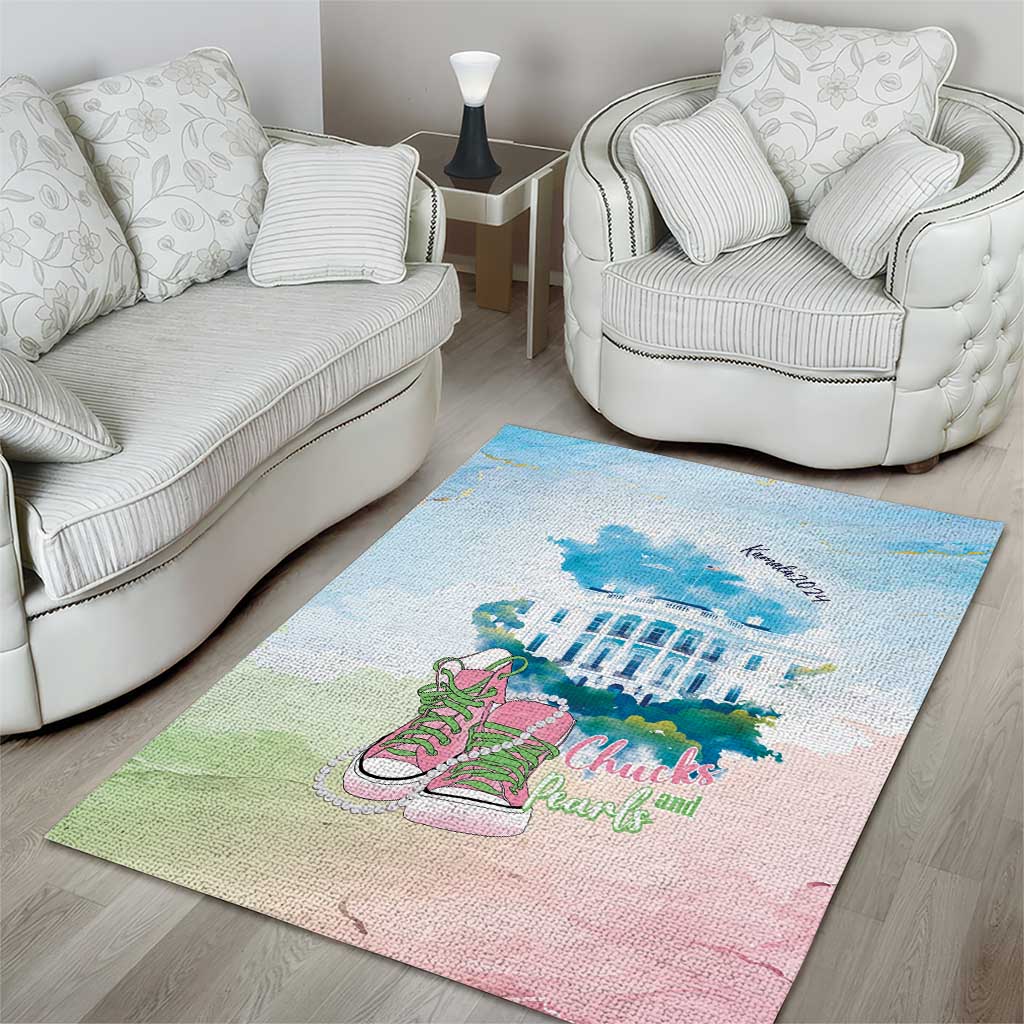 Chucks N Pearls 2024 Area Rug Pink Green Rocking The World