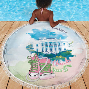 Chucks N Pearls 2024 Beach Blanket Pink Green Rocking The World