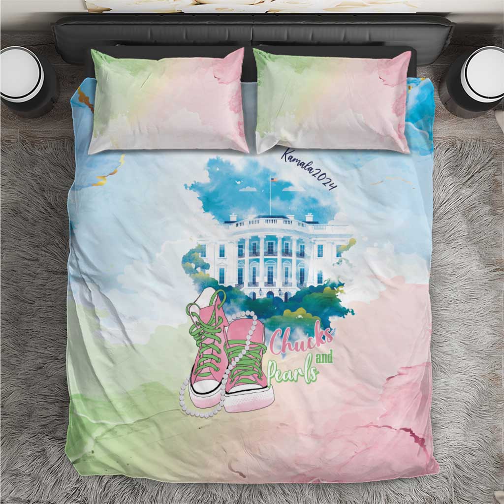 Chucks N Pearls 2024 Bedding Set Pink Green Rocking The World