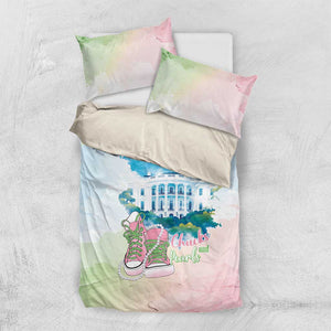 Chucks N Pearls 2024 Bedding Set Pink Green Rocking The World