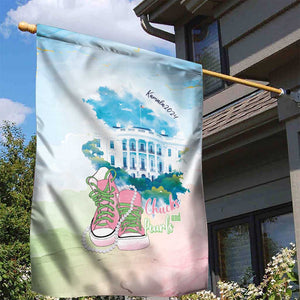 Chucks N Pearls 2024 Garden Flag Pink Green Rocking The World