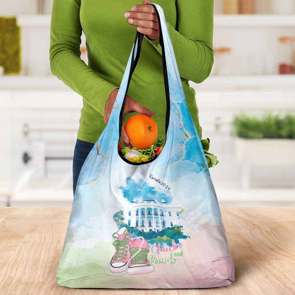 Chucks N Pearls 2024 Grocery Bag Pink Green Rocking The World