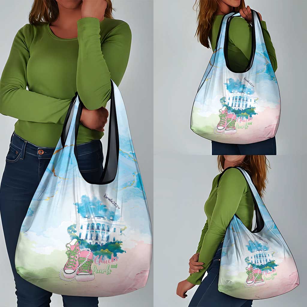 Chucks N Pearls 2024 Grocery Bag Pink Green Rocking The World