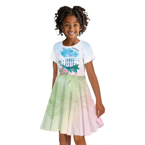 Chucks N Pearls 2024 Kid Short Sleeve Dress Pink Green Rocking The World