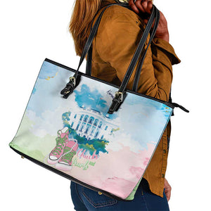 Chucks N Pearls 2024 Leather Tote Bag Pink Green Rocking The World