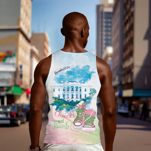 Chucks N Pearls 2024 Men Tank Top Pink Green Rocking The World