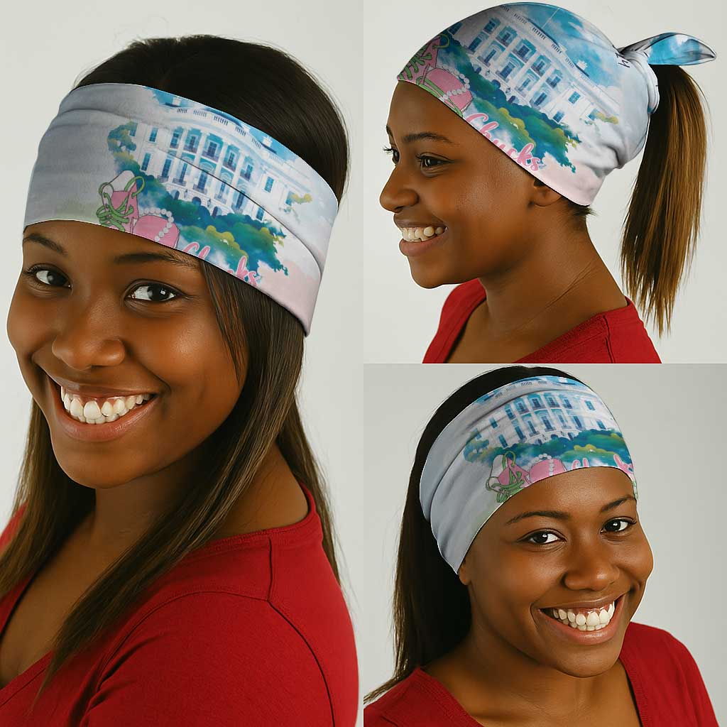 Chucks N Pearls 2024 Neck Gaiter Pink Green Rocking The World LT7