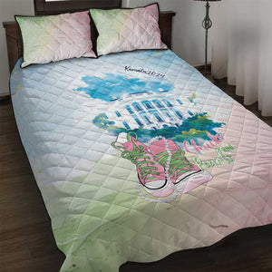 Chucks N Pearls 2024 Quilt Bed Set Pink Green Rocking The World